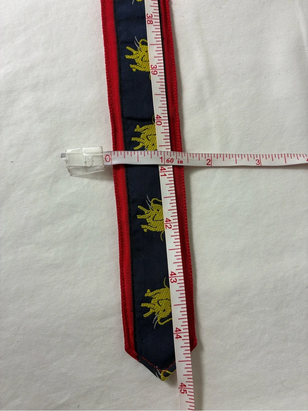 CK Bradley unisex belt Sz L yellow embroidered elephants
